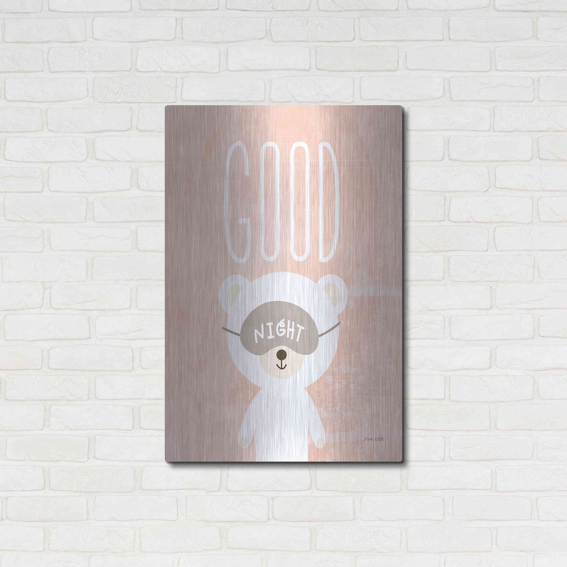 Luxe Metal Art 'Goodnight' by Ann Kelle Designs, Metal Wall Art,24x36