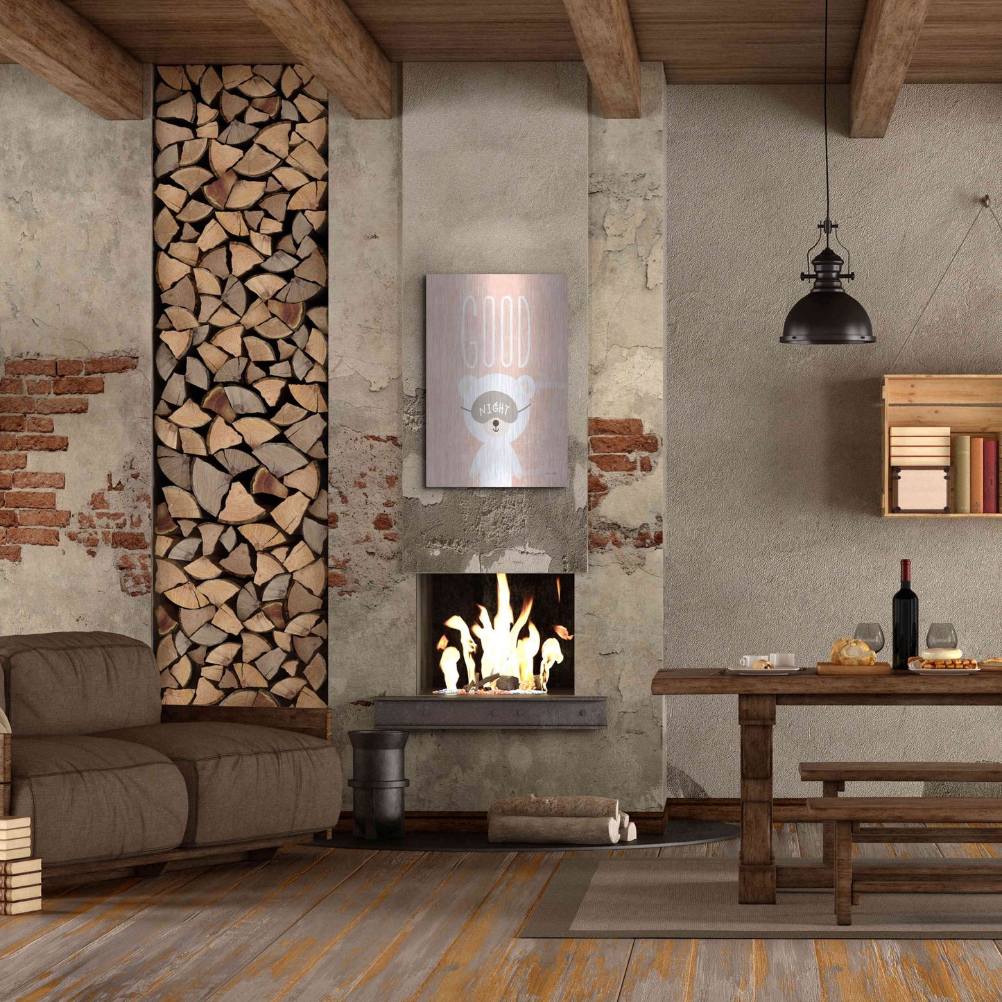 Luxe Metal Art 'Goodnight' by Ann Kelle Designs, Metal Wall Art,24x36