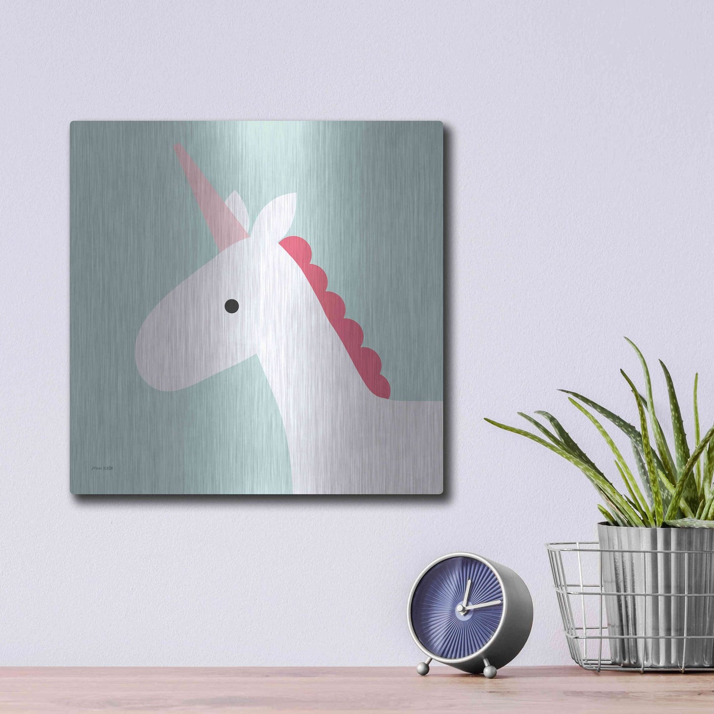 Luxe Metal Art 'Unicorn' by Ann Kelle Designs, Metal Wall Art,12x12