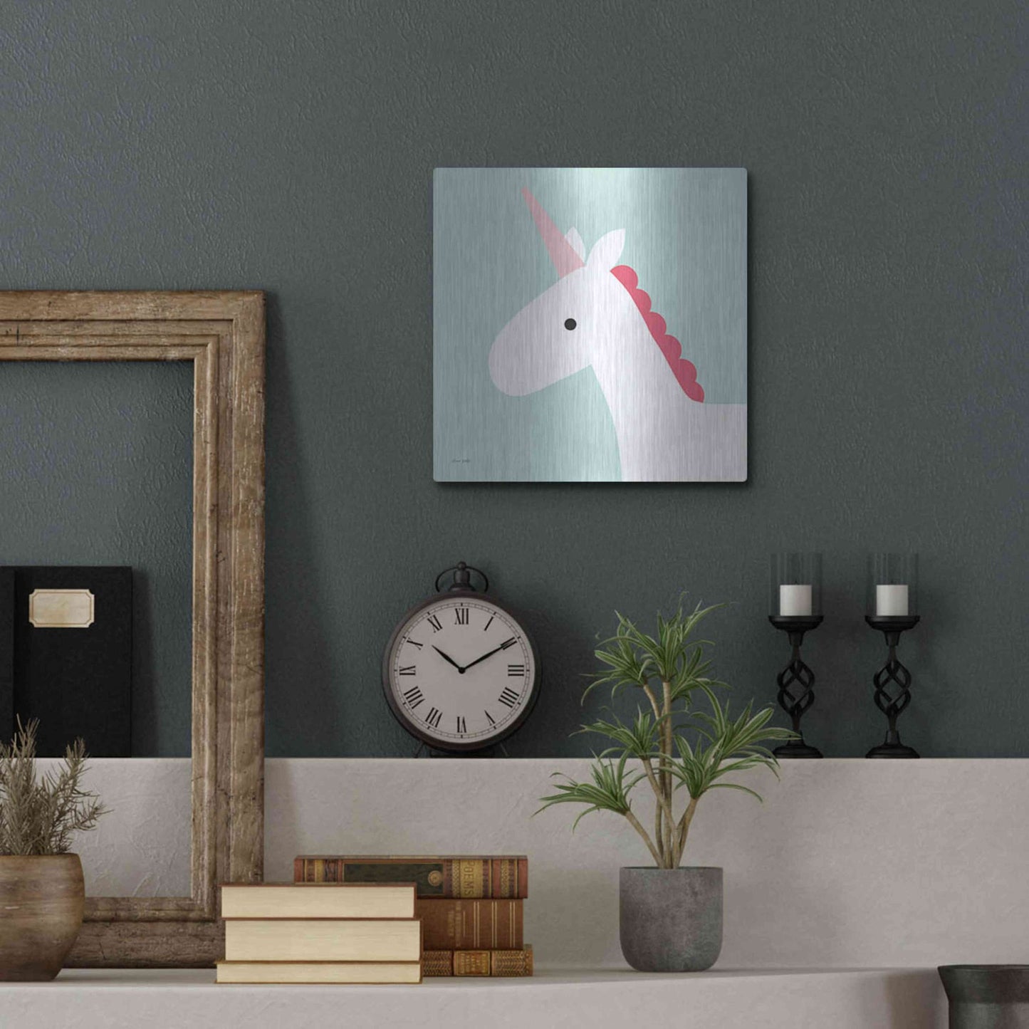 Luxe Metal Art 'Unicorn' by Ann Kelle Designs, Metal Wall Art,12x12