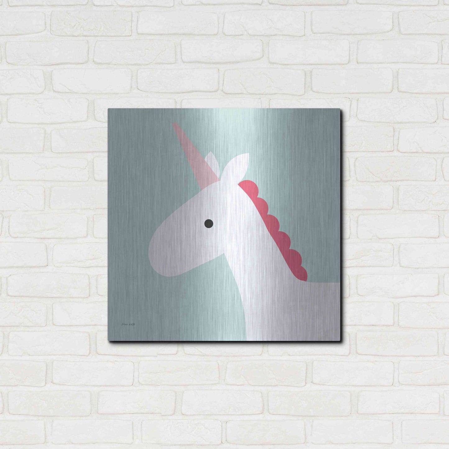 Luxe Metal Art 'Unicorn' by Ann Kelle Designs, Metal Wall Art,24x24