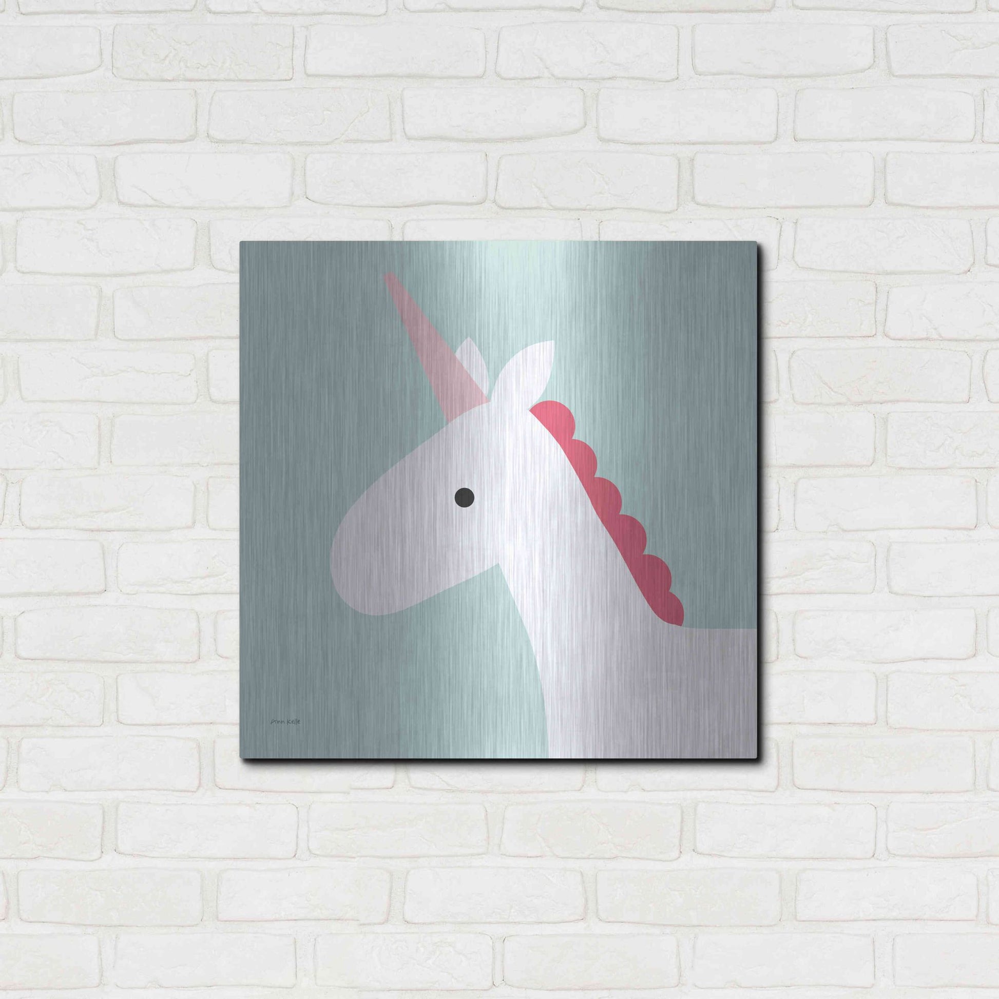 Luxe Metal Art 'Unicorn' by Ann Kelle Designs, Metal Wall Art,24x24
