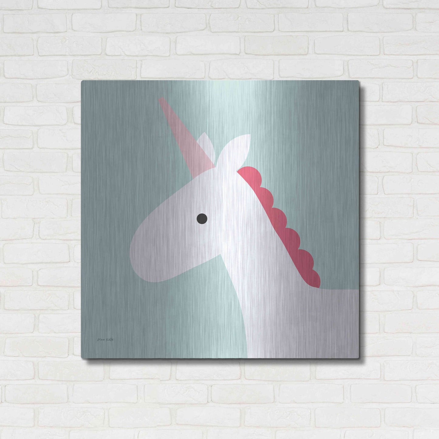 Luxe Metal Art 'Unicorn' by Ann Kelle Designs, Metal Wall Art,36x36