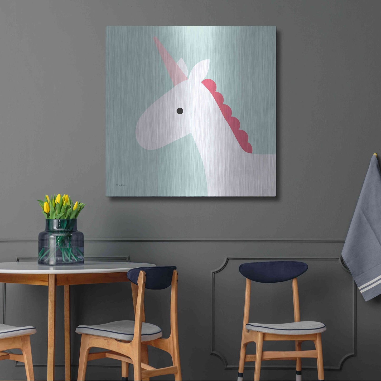 Luxe Metal Art 'Unicorn' by Ann Kelle Designs, Metal Wall Art,36x36