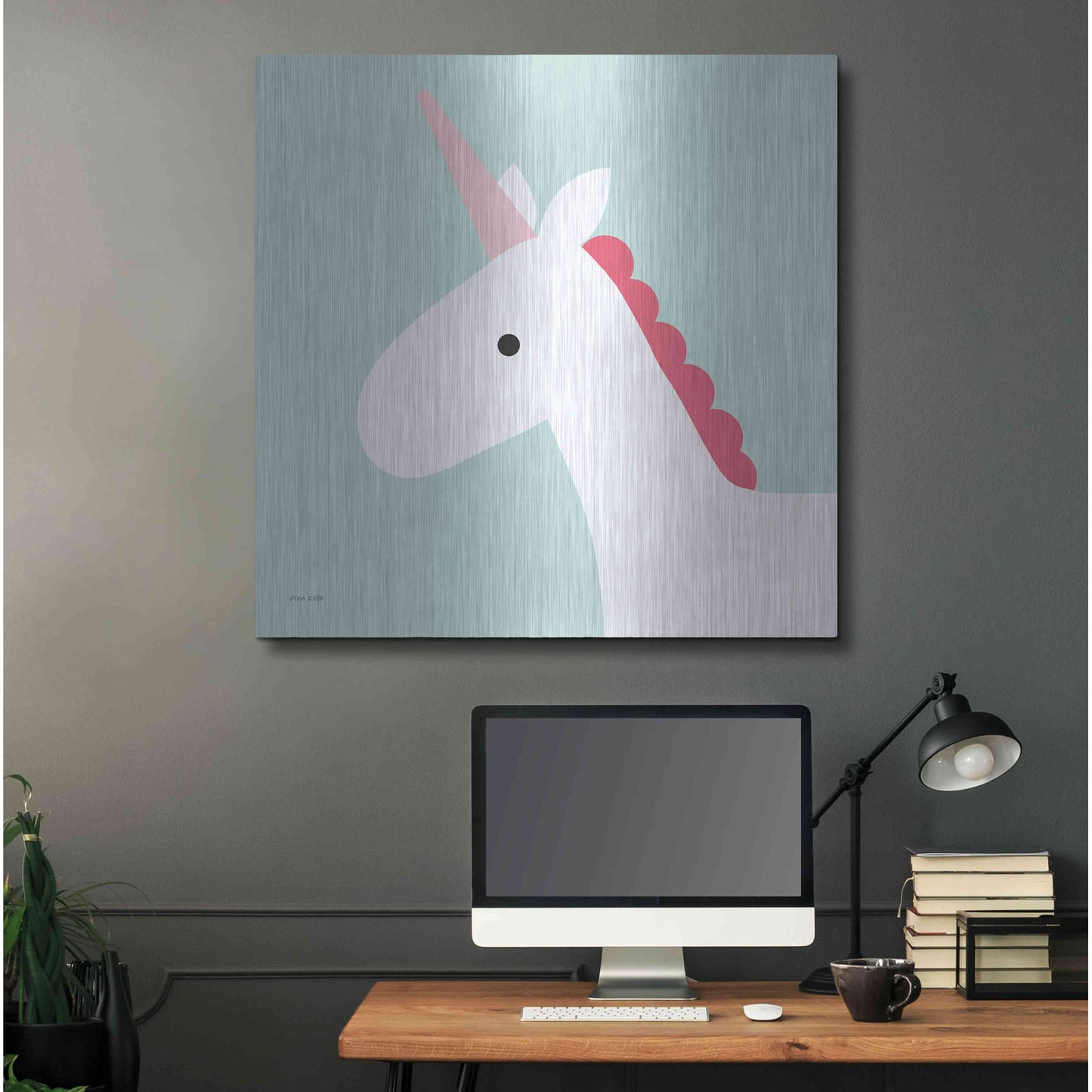 Luxe Metal Art 'Unicorn' by Ann Kelle Designs, Metal Wall Art,36x36