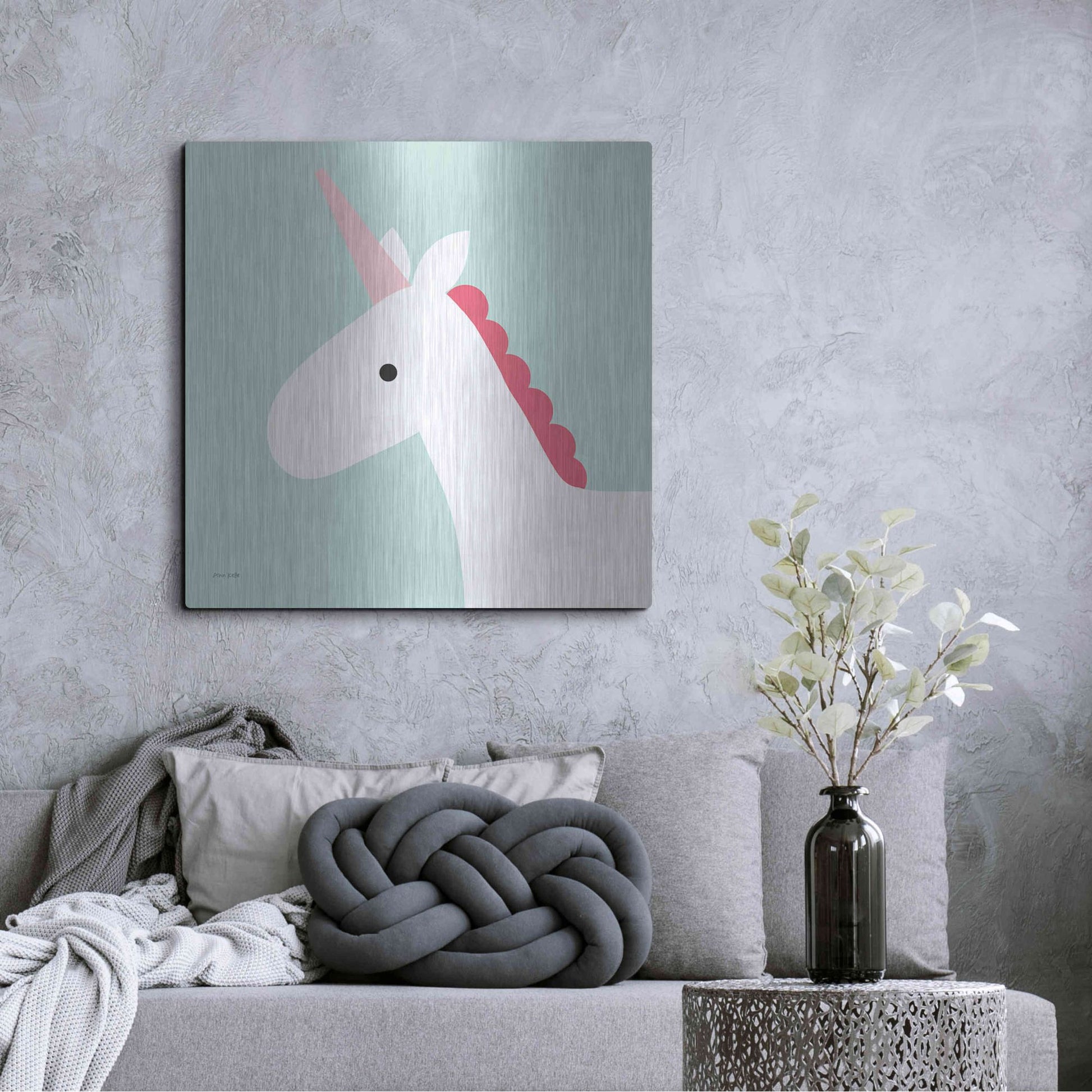 Luxe Metal Art 'Unicorn' by Ann Kelle Designs, Metal Wall Art,36x36