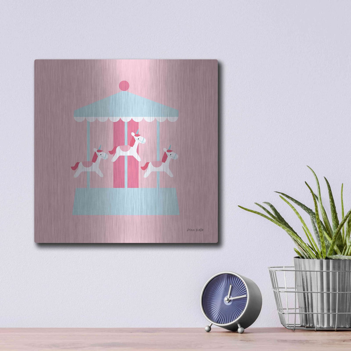 'Merry Go Round' by Ann Kelle – Metal Wall Art, 12x12 room view