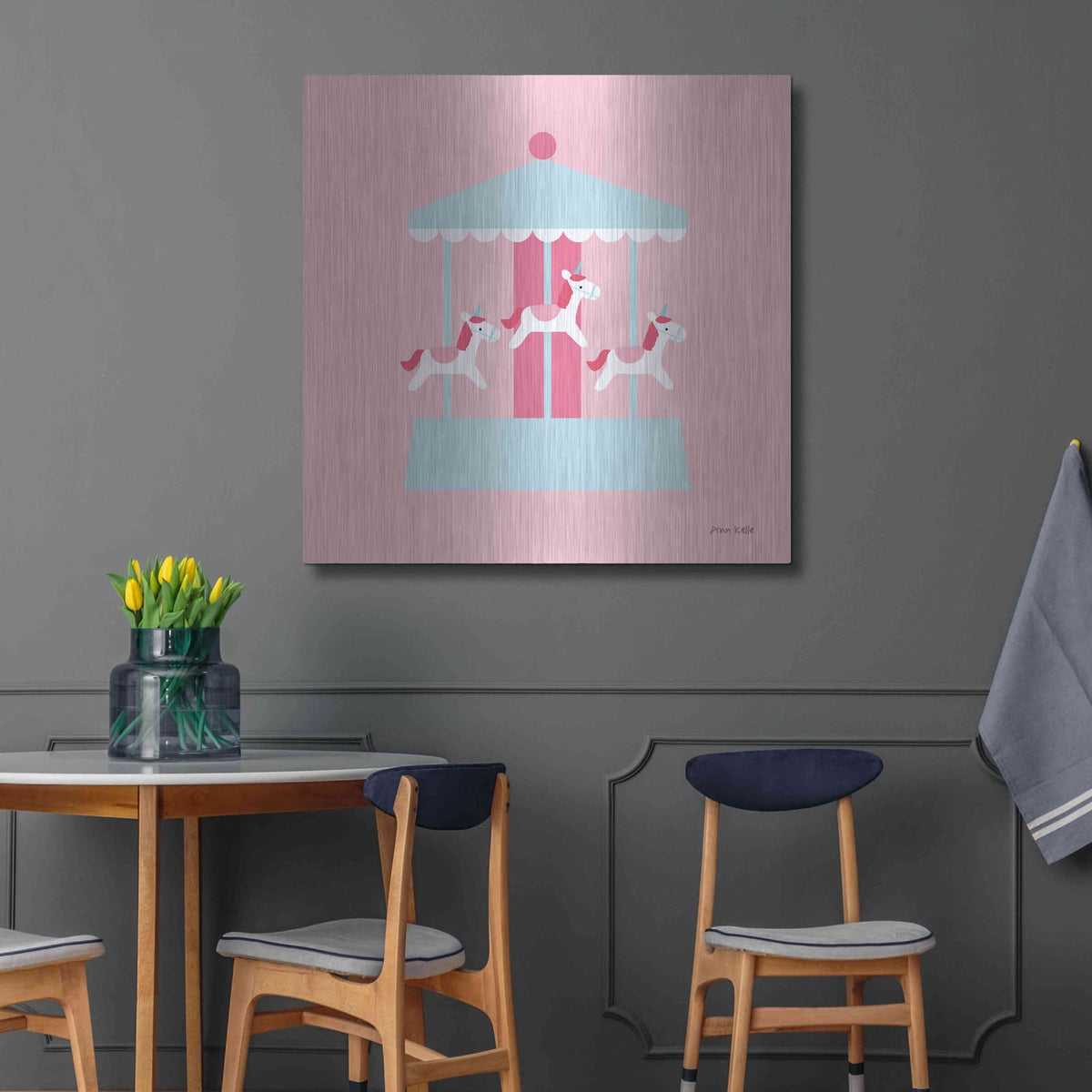 'Merry Go Round' by Ann Kelle – Metal Wall Art, 36x36 room view
