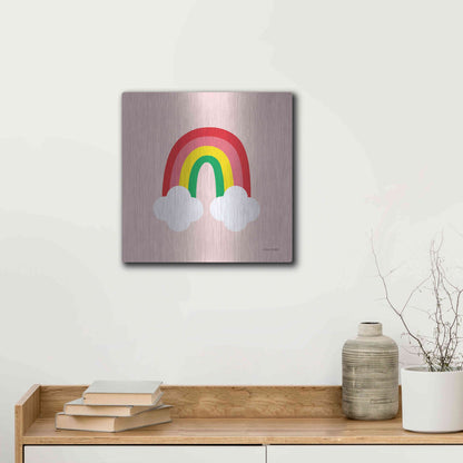 Luxe Metal Art 'Bright Rainbow II' by Ann Kelle Designs, Metal Wall Art,12x12