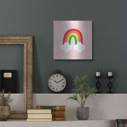 Luxe Metal Art 'Bright Rainbow II' by Ann Kelle Designs, Metal Wall Art,12x12