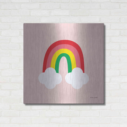 Luxe Metal Art 'Bright Rainbow II' by Ann Kelle Designs, Metal Wall Art,36x36