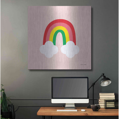 Luxe Metal Art 'Bright Rainbow II' by Ann Kelle Designs, Metal Wall Art,36x36