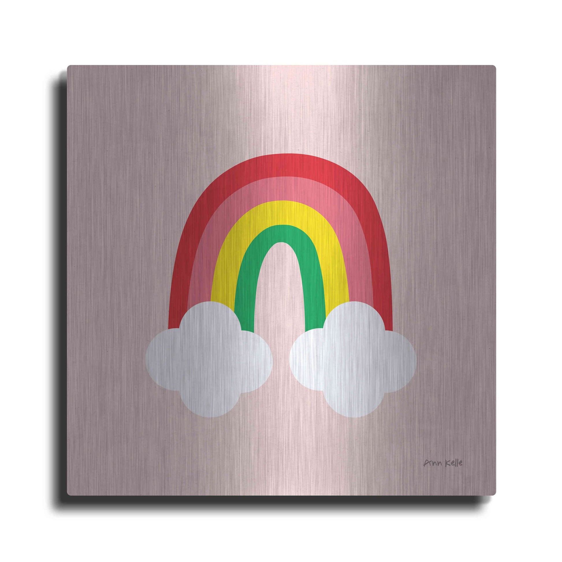 Luxe Metal Art 'Bright Rainbow II' by Ann Kelle Designs, Metal Wall Art