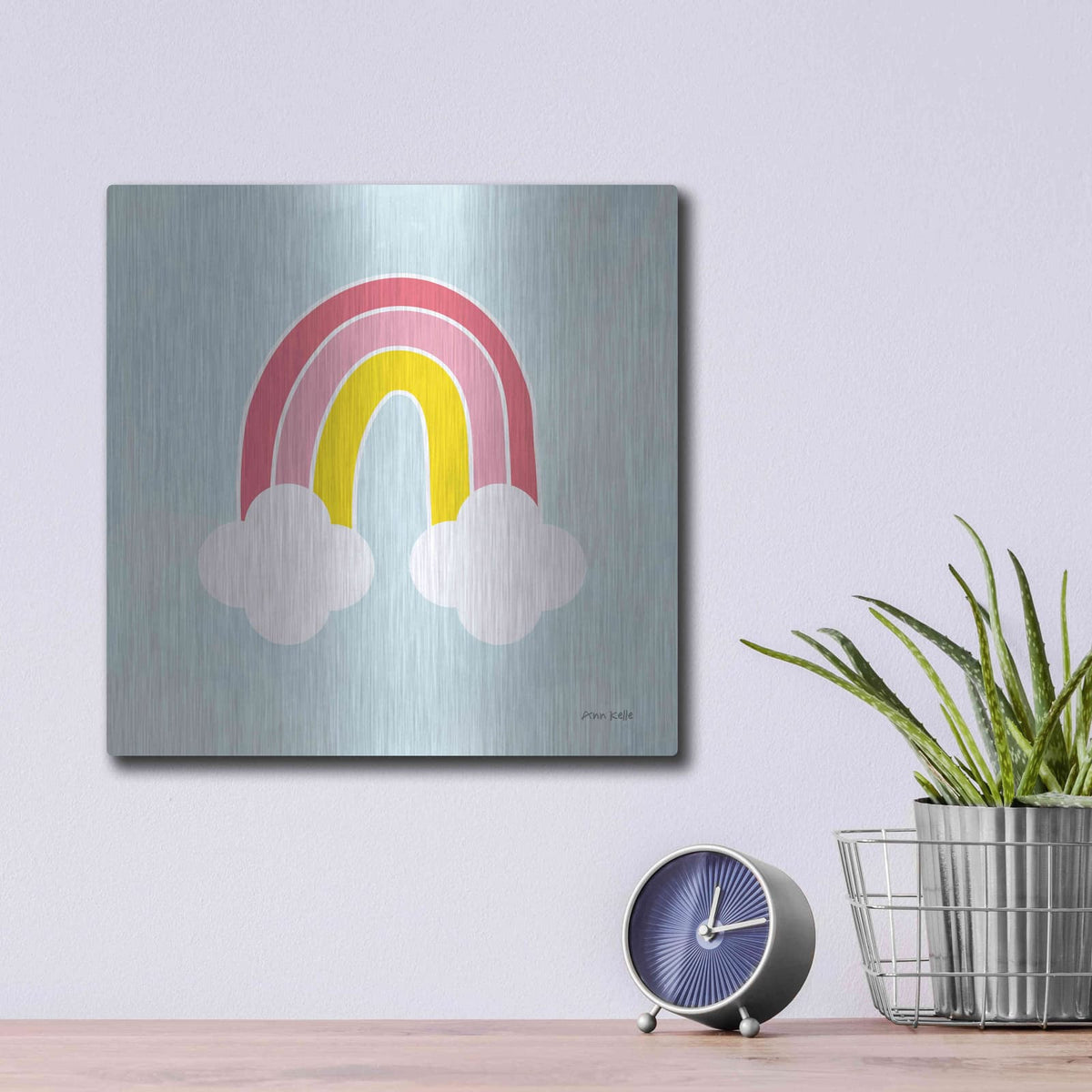 'Her Rainbow' by Ann Kelle – Metal Wall Art, 12x12 room view