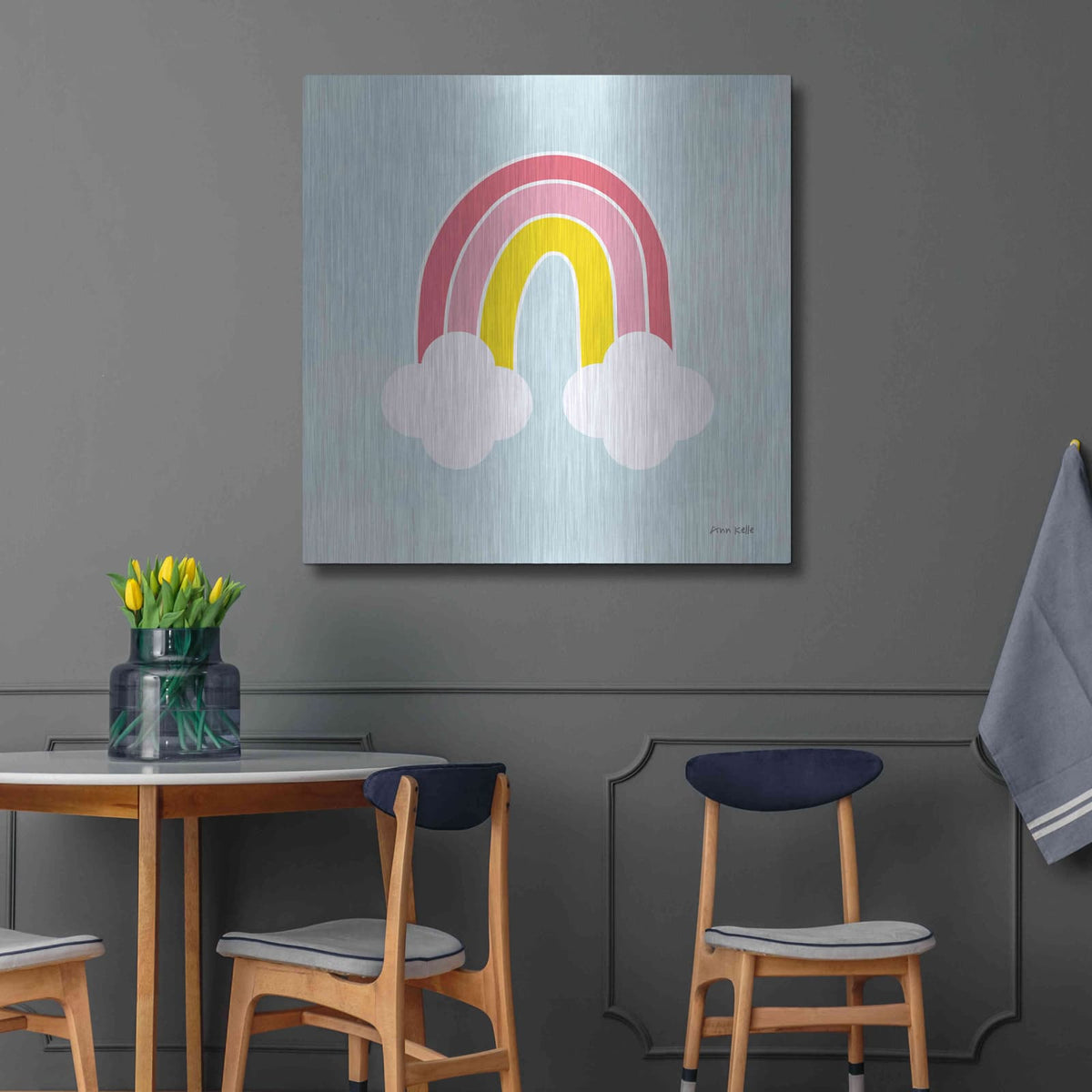 'Her Rainbow' by Ann Kelle – Metal Wall Art, 36x36 room view