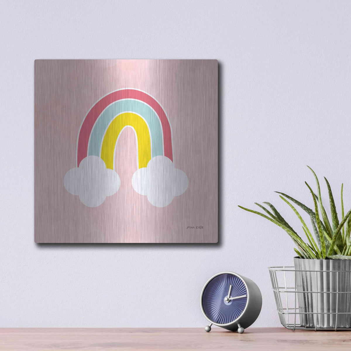 'His Rainbow' by Ann Kelle – Metal Wall Art, 12x12 room view