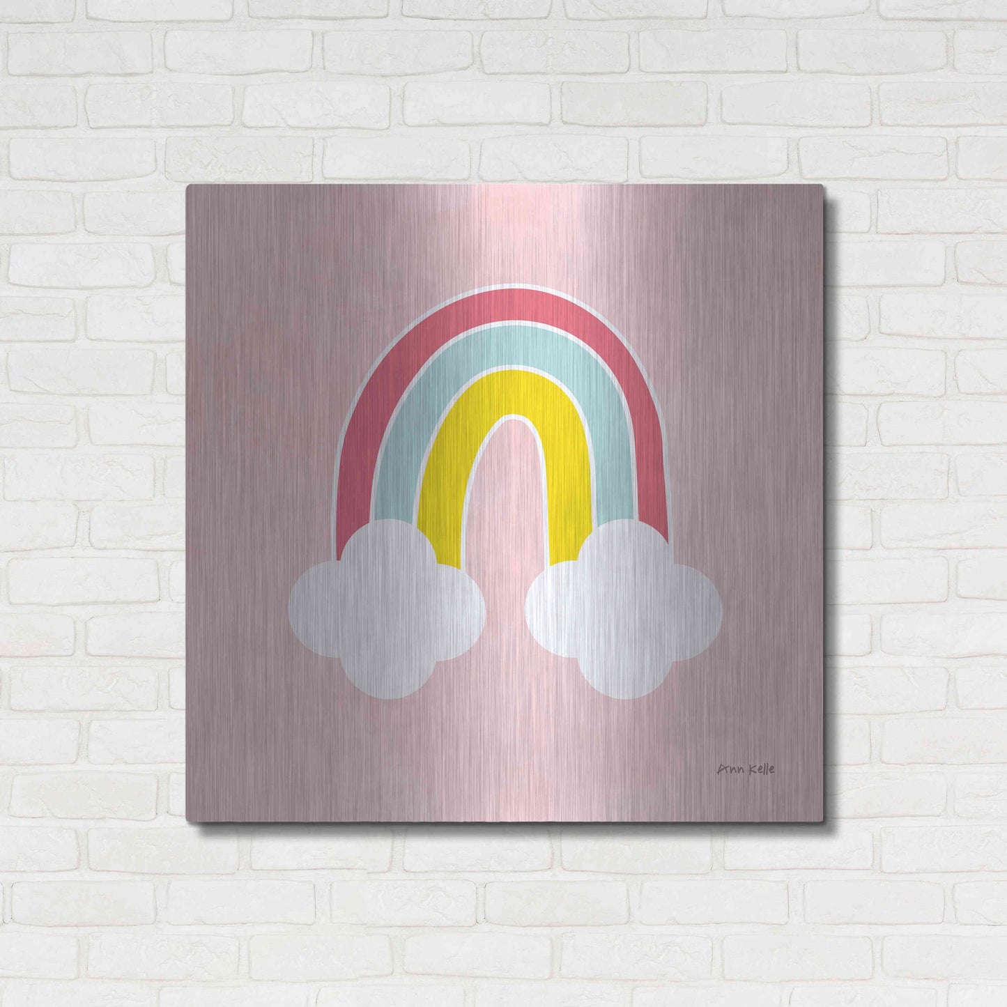 Luxe Metal Art 'His Rainbow' by Ann Kelle Designs, Metal Wall Art,36x36