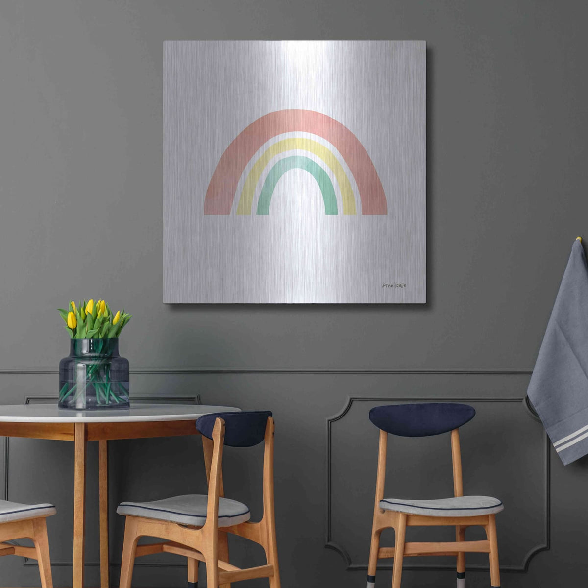 'Pastel Rainbow I' by Ann Kelle – Metal Wall Art, 36x36 room view