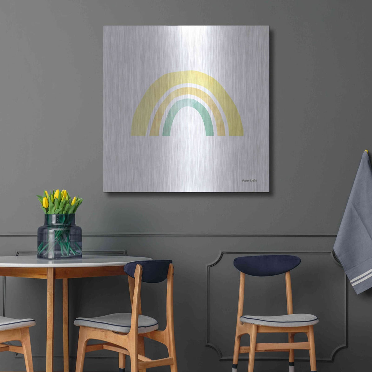 'Pastel Rainbow II' by Ann Kelle – Metal Wall Art, 36x36 room view