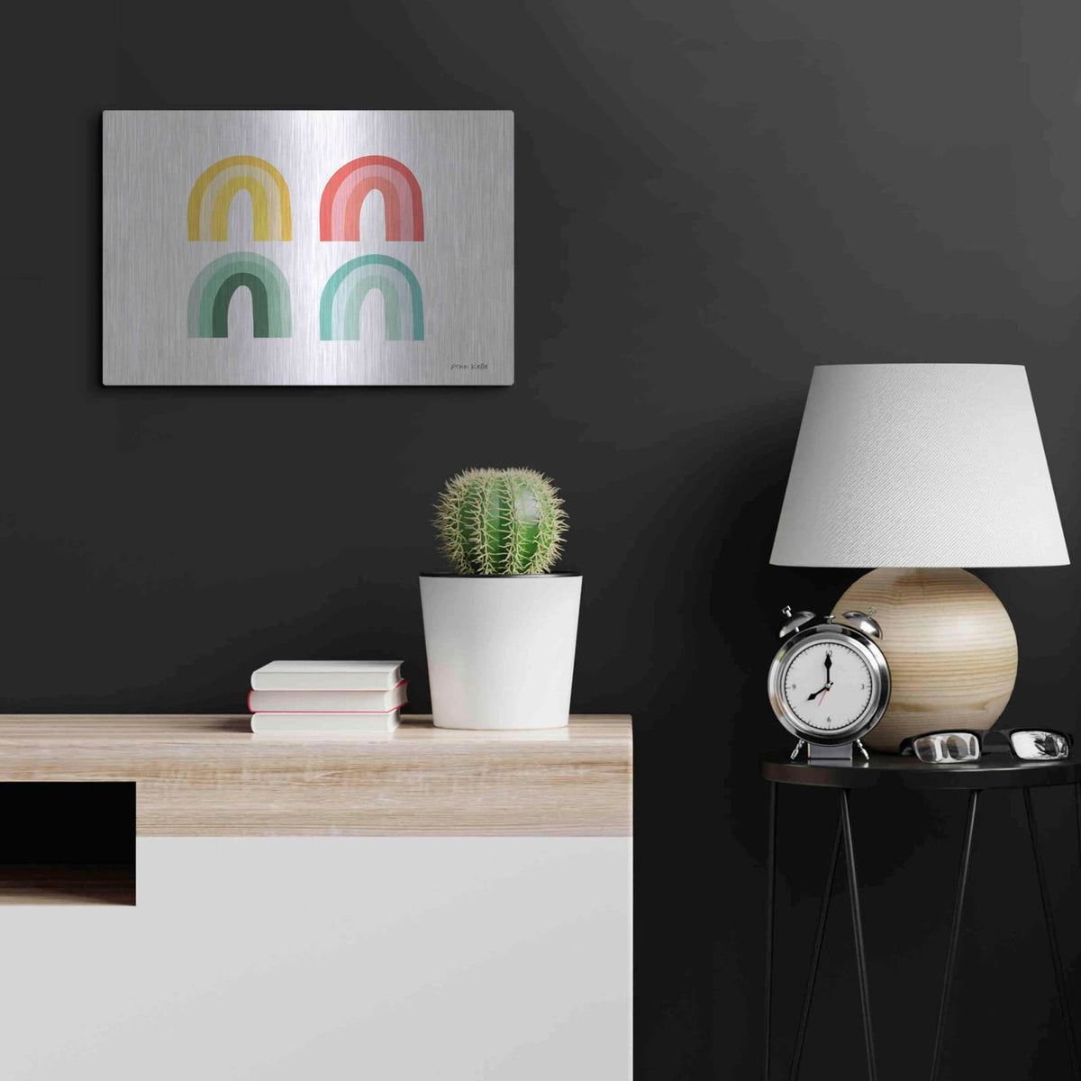 'Rainbow Colors I' by Ann Kelle – Metal Wall Art, 24x16 room view