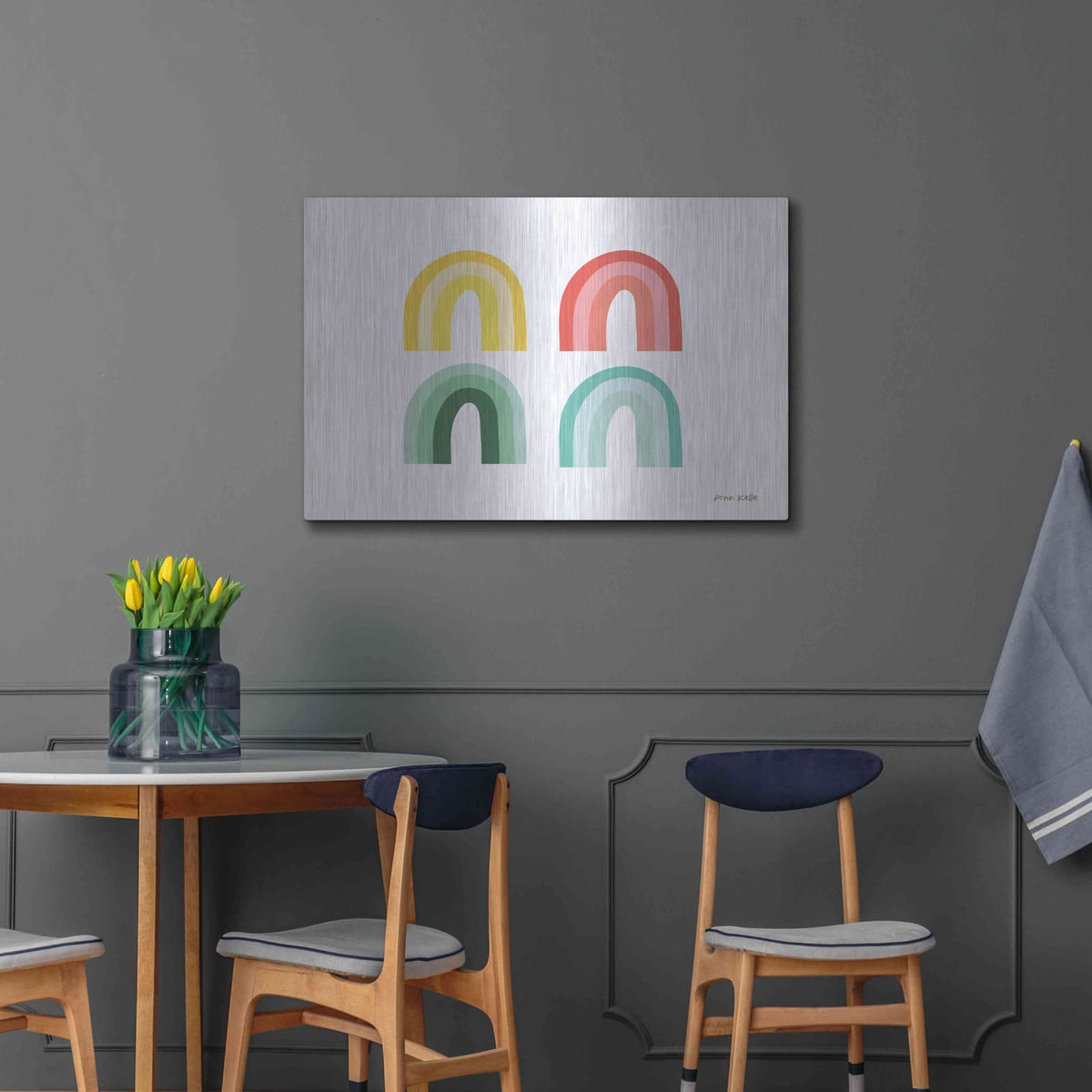 'Rainbow Colors I' by Ann Kelle – Metal Wall Art, 36x24 room view