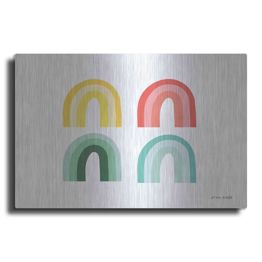 Luxe Metal Art 'Rainbow Colors I' by Ann Kelle Designs, Metal Wall Art