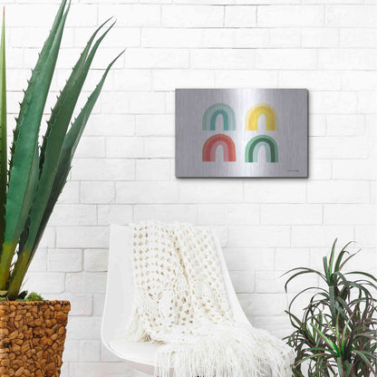 Luxe Metal Art 'Rainbow Colors II' by Ann Kelle Designs, Metal Wall Art,16x12
