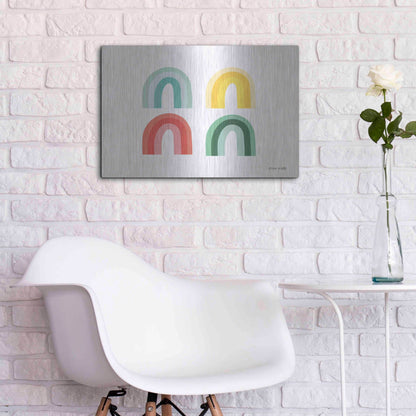 Luxe Metal Art 'Rainbow Colors II' by Ann Kelle Designs, Metal Wall Art,24x16