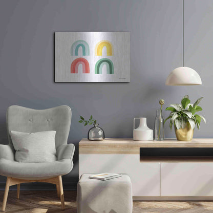 Luxe Metal Art 'Rainbow Colors II' by Ann Kelle Designs, Metal Wall Art,24x16