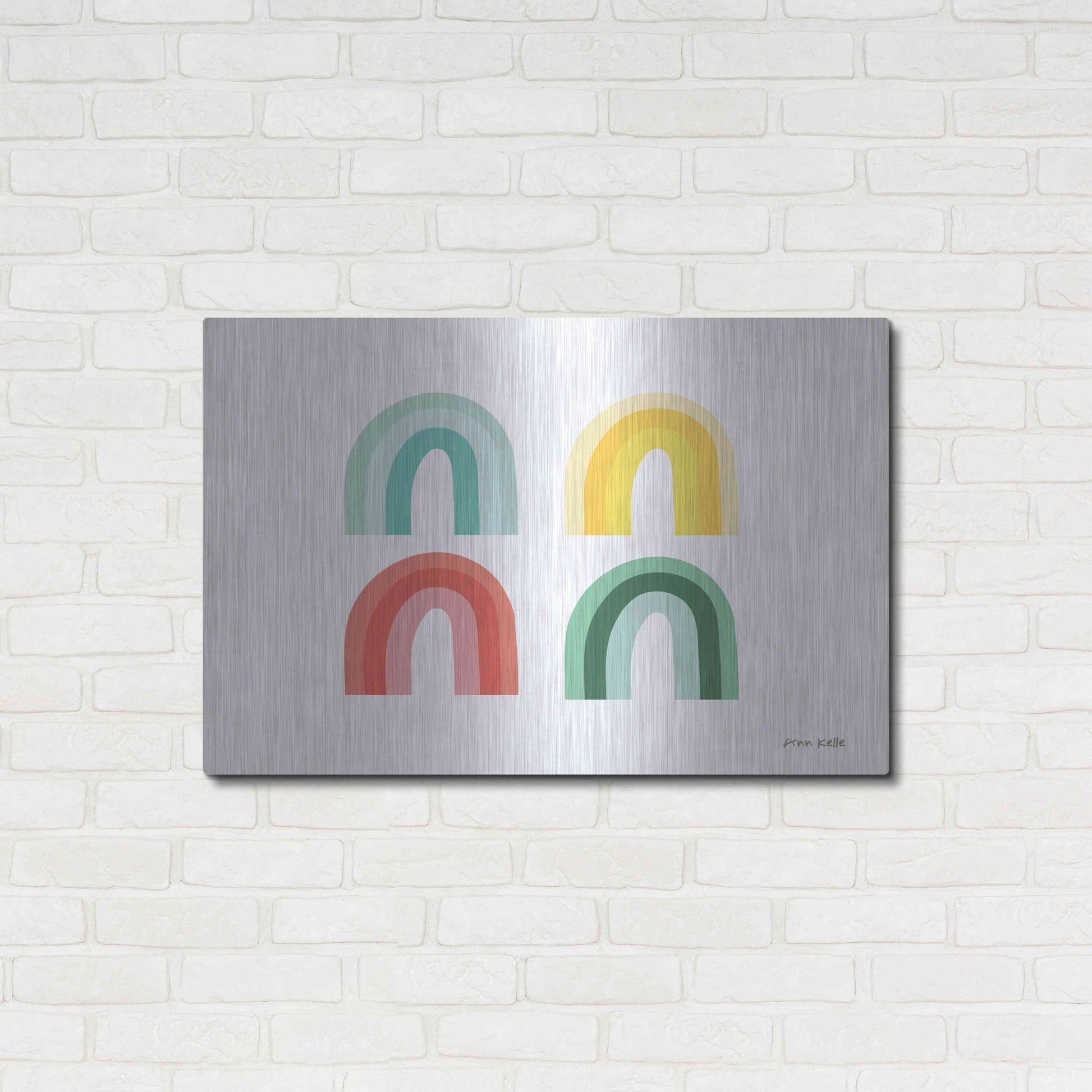 Luxe Metal Art 'Rainbow Colors II' by Ann Kelle Designs, Metal Wall Art,36x24