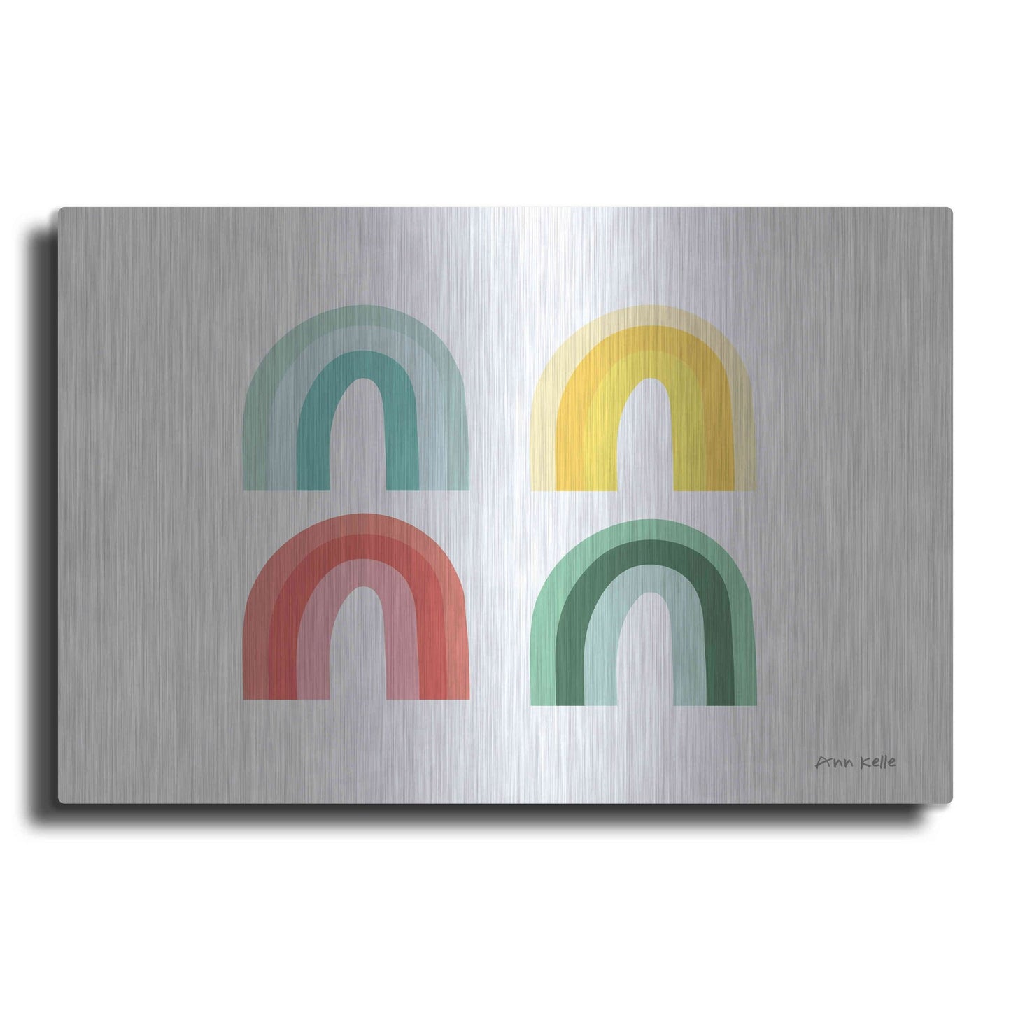 Luxe Metal Art 'Rainbow Colors II' by Ann Kelle Designs, Metal Wall Art