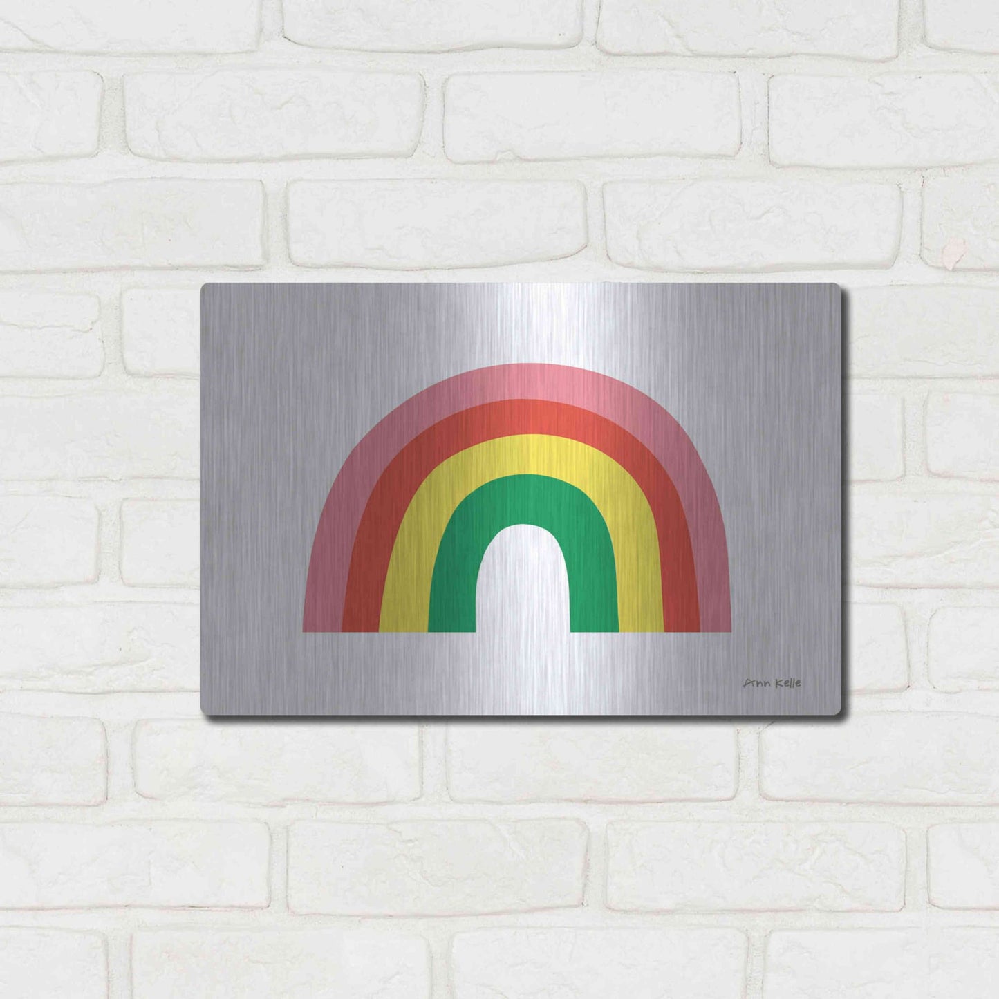 Luxe Metal Art 'Rainbow I' by Ann Kelle Designs, Metal Wall Art,16x12