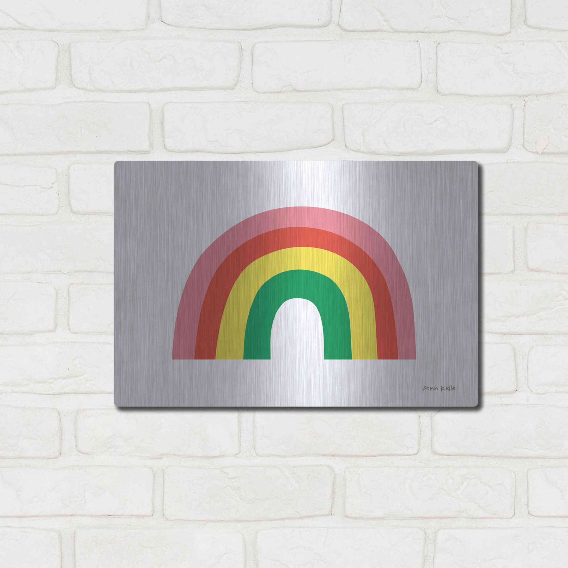Luxe Metal Art 'Rainbow I' by Ann Kelle Designs, Metal Wall Art,16x12