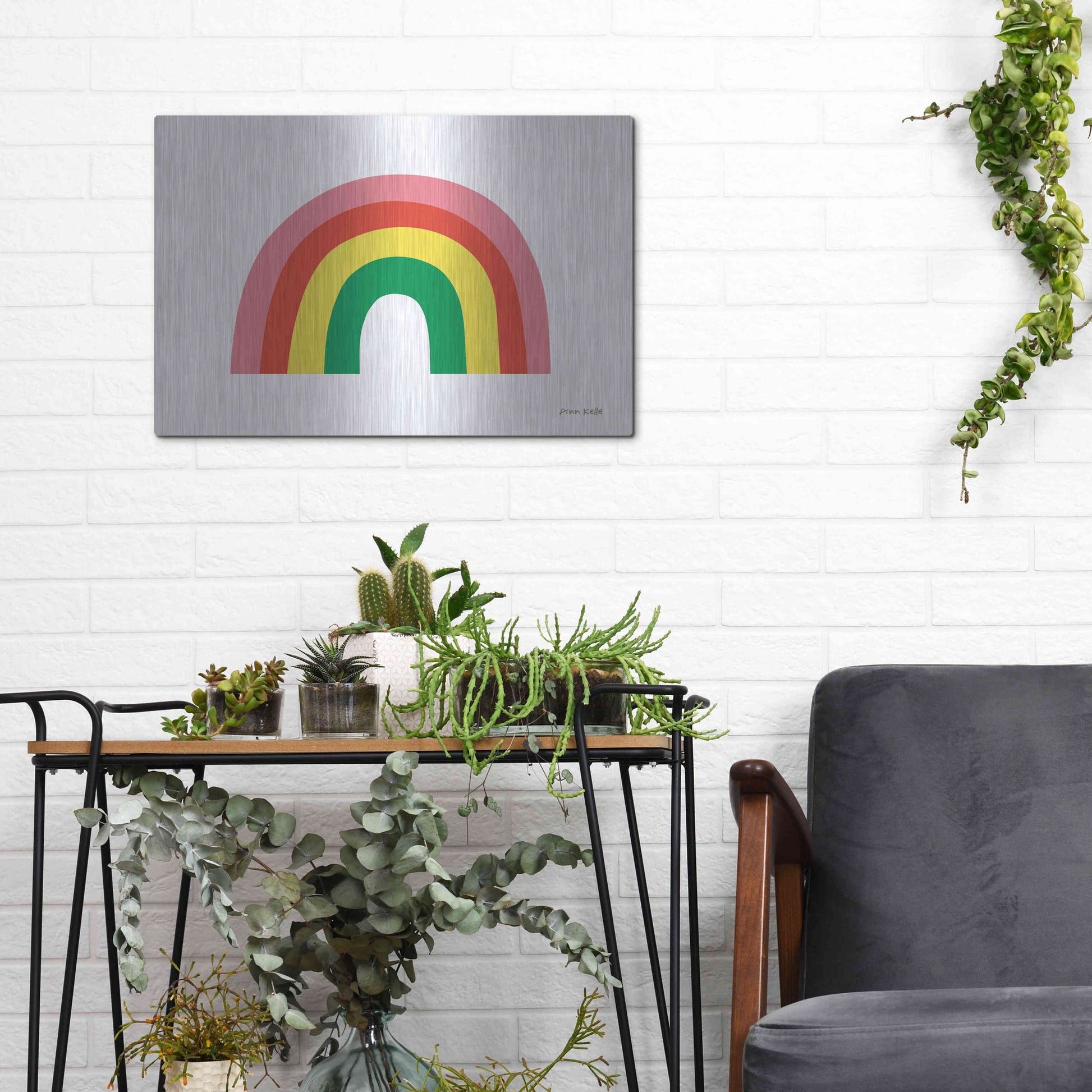 Luxe Metal Art 'Rainbow I' by Ann Kelle Designs, Metal Wall Art,16x12