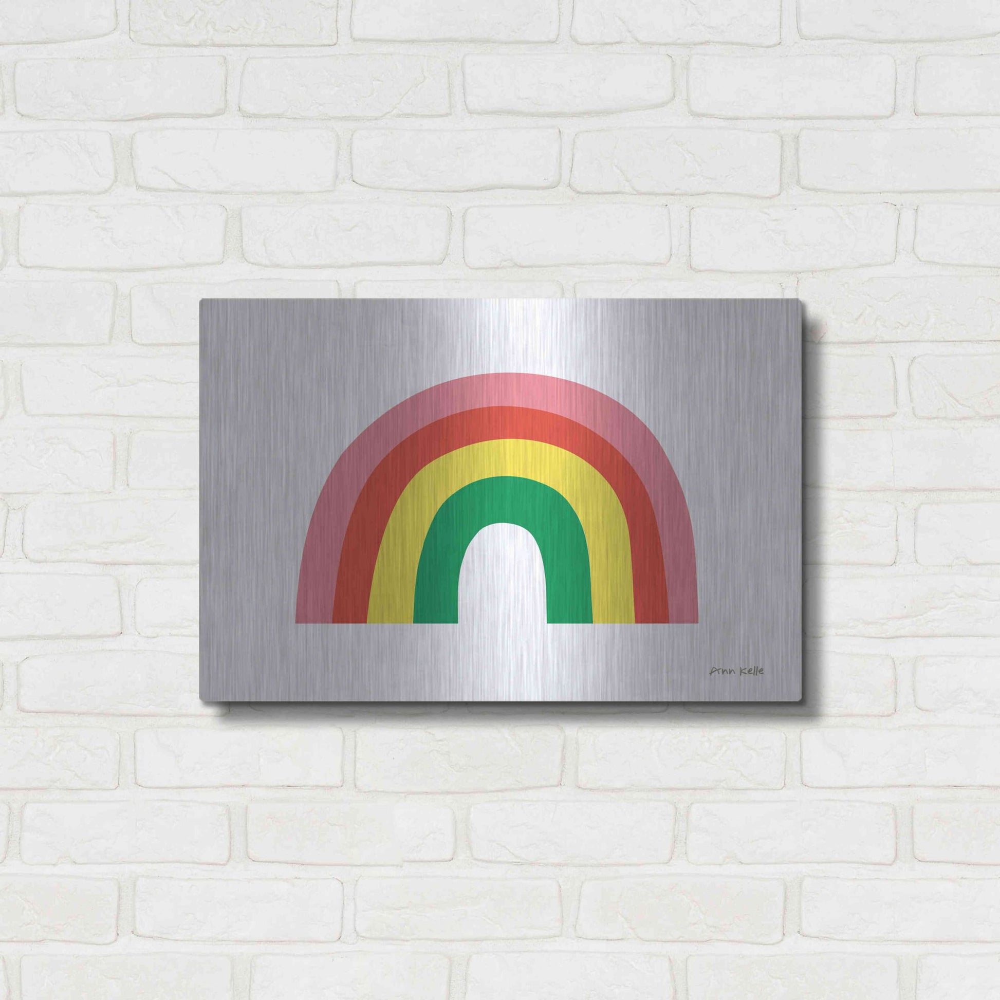 Luxe Metal Art 'Rainbow I' by Ann Kelle Designs, Metal Wall Art,24x16