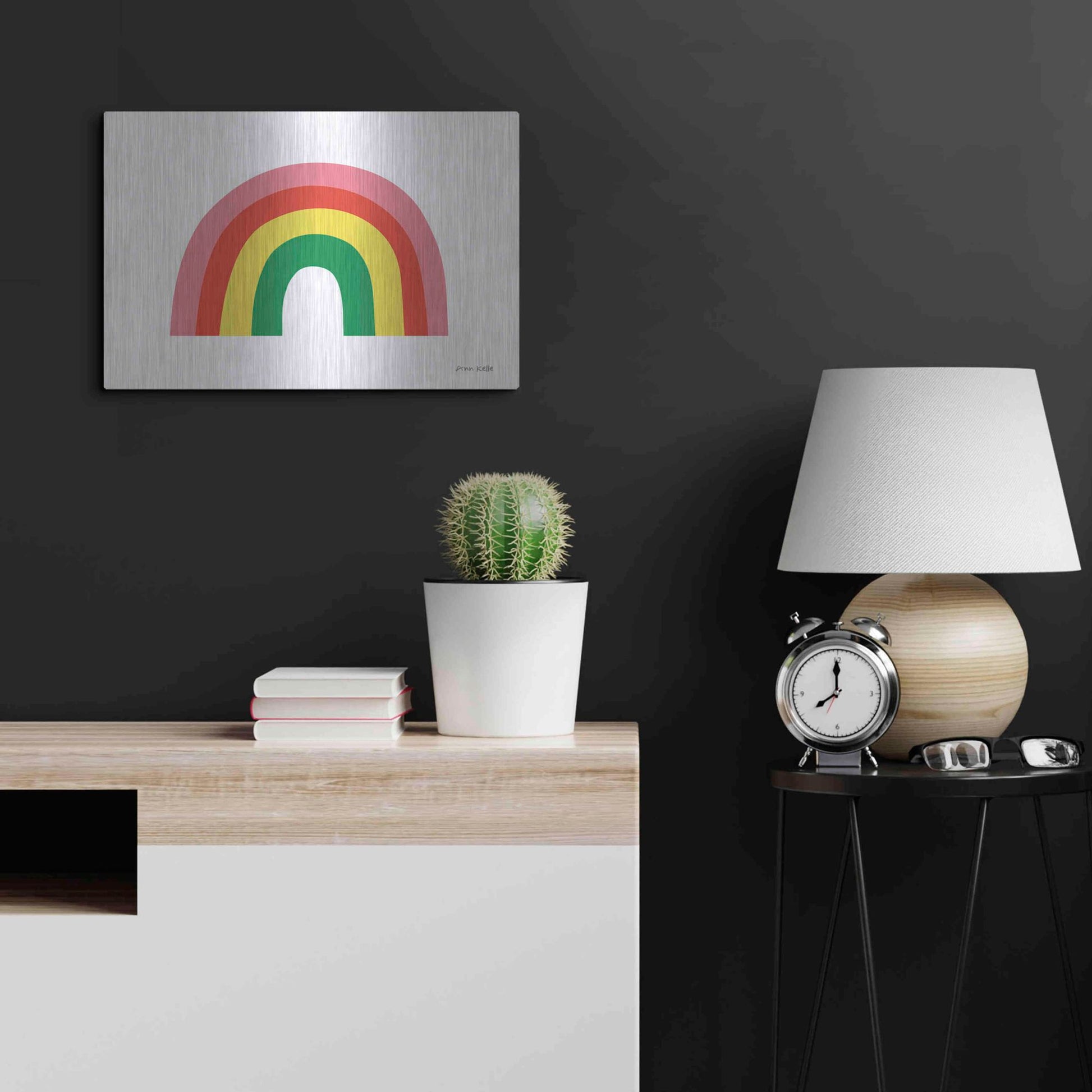 Luxe Metal Art 'Rainbow I' by Ann Kelle Designs, Metal Wall Art,24x16