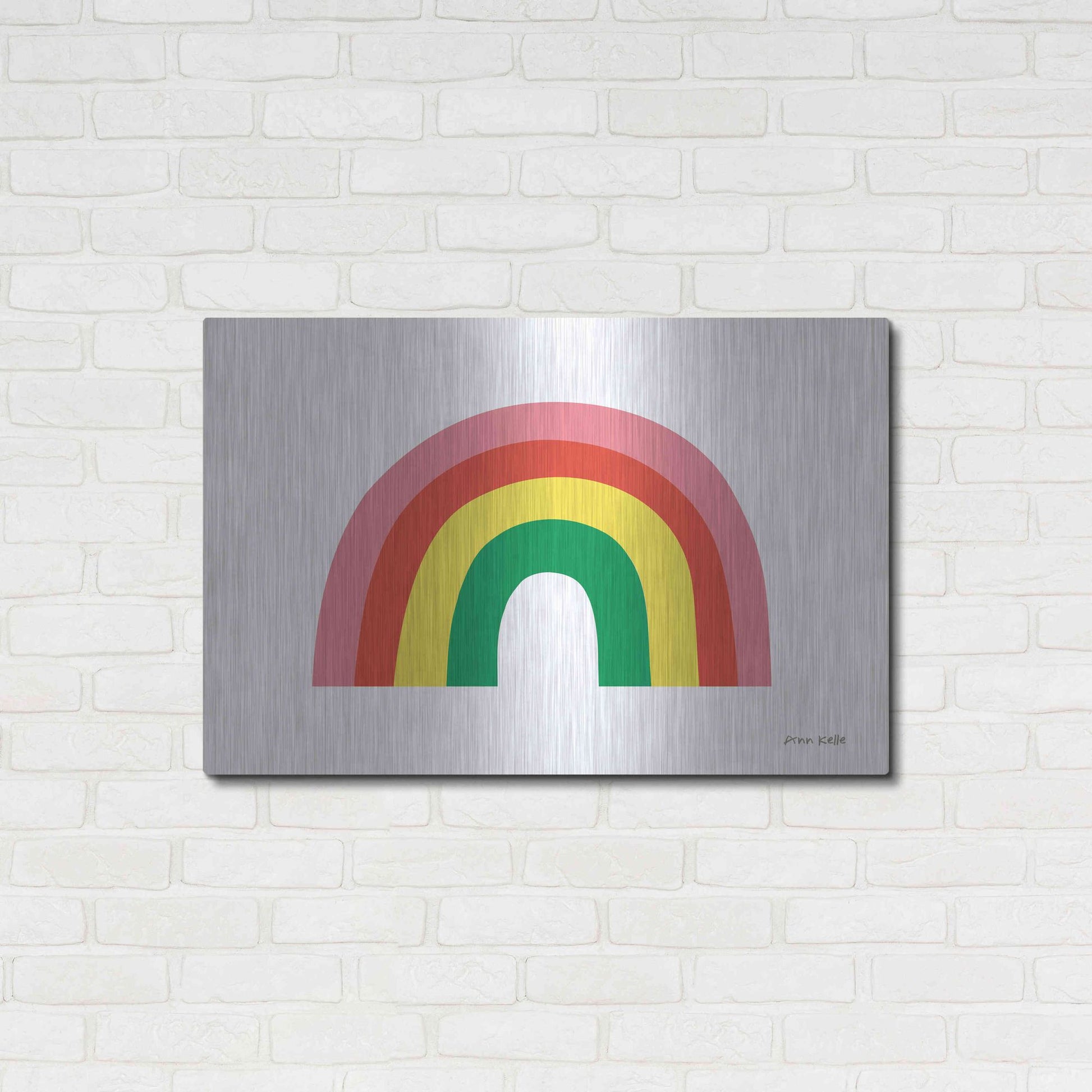 Luxe Metal Art 'Rainbow I' by Ann Kelle Designs, Metal Wall Art,36x24