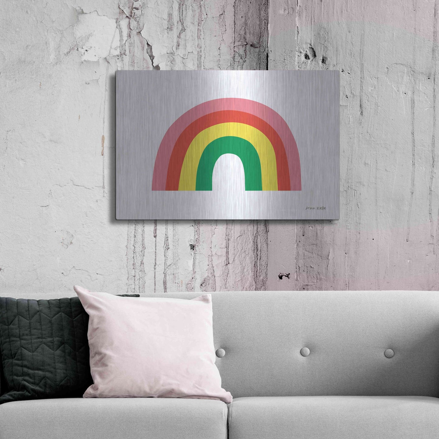 Luxe Metal Art 'Rainbow I' by Ann Kelle Designs, Metal Wall Art,36x24