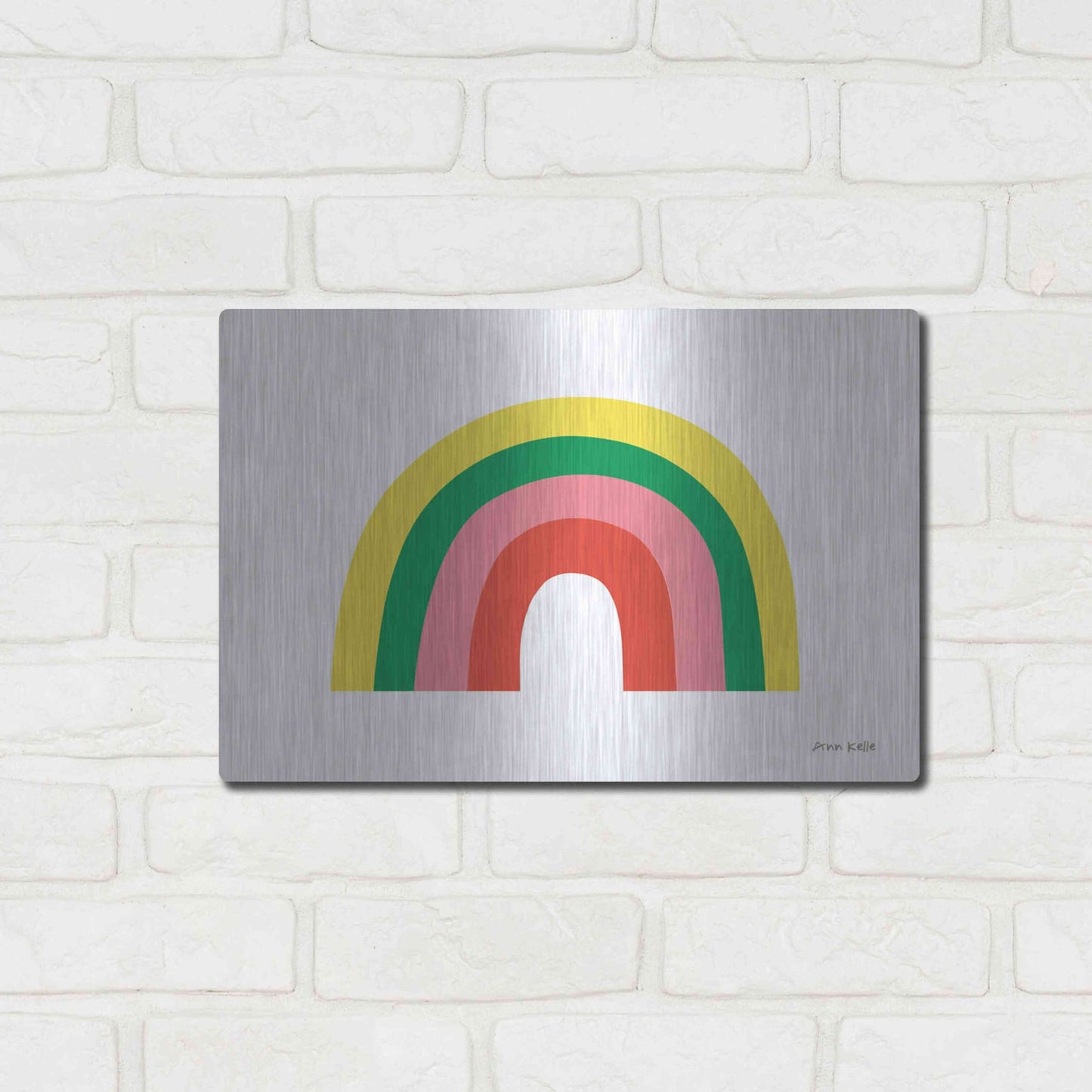 Luxe Metal Art 'Rainbow II' by Ann Kelle Designs, Metal Wall Art,16x12