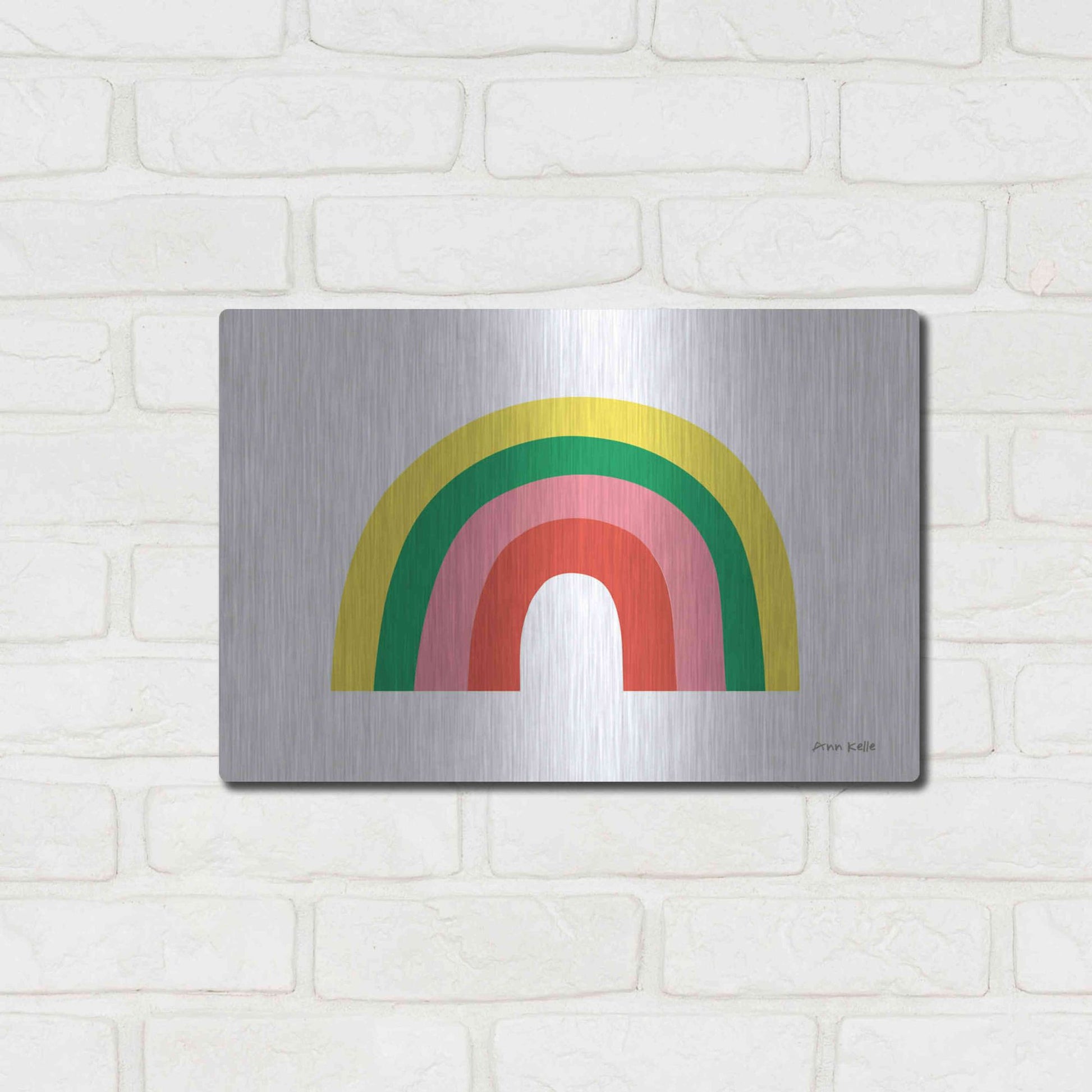 Luxe Metal Art 'Rainbow II' by Ann Kelle Designs, Metal Wall Art,16x12