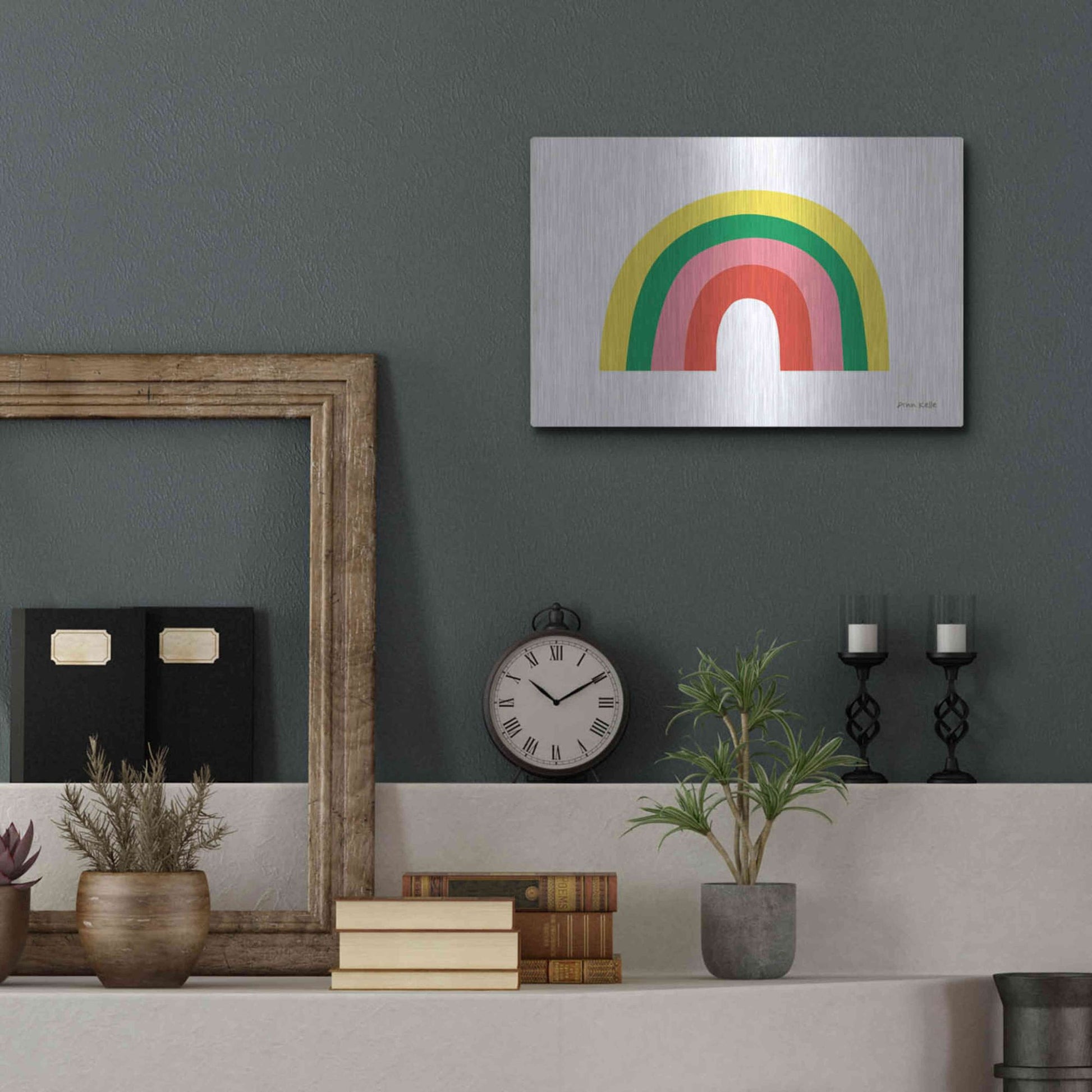 Luxe Metal Art 'Rainbow II' by Ann Kelle Designs, Metal Wall Art,16x12