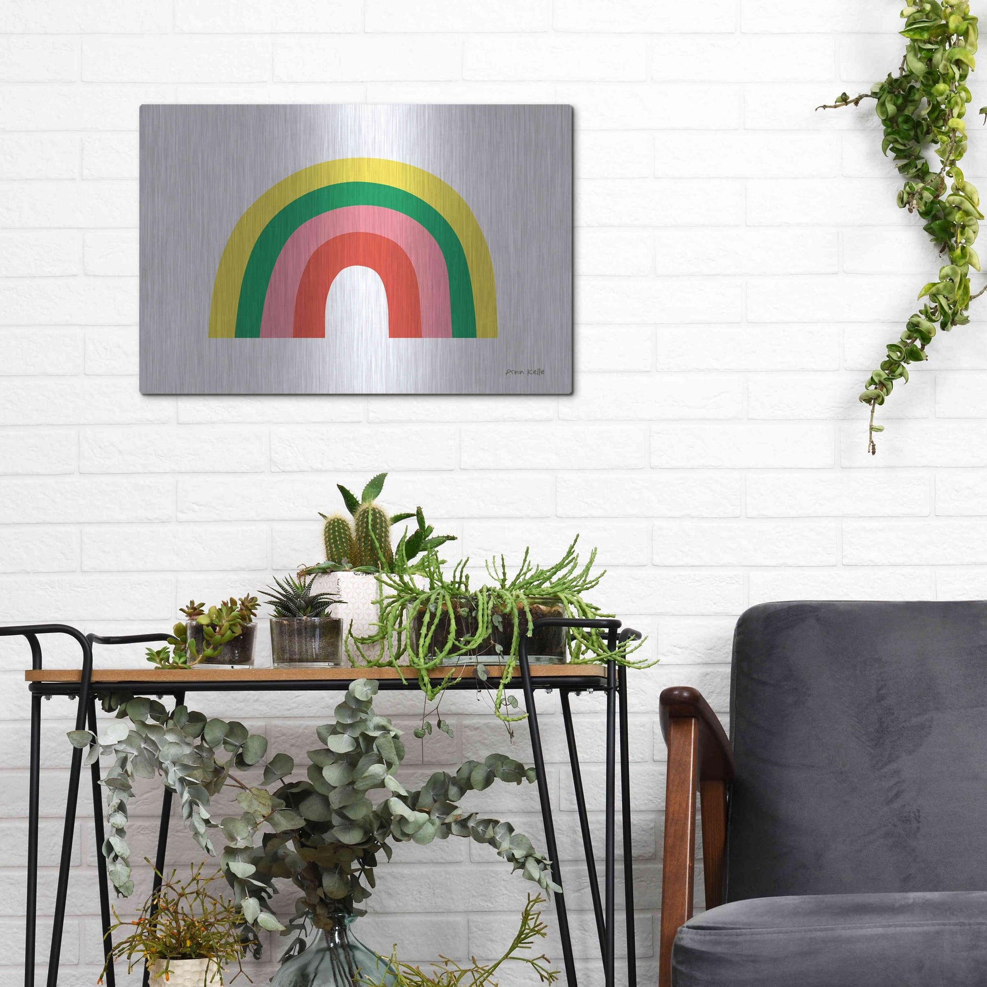 Luxe Metal Art 'Rainbow II' by Ann Kelle Designs, Metal Wall Art,16x12