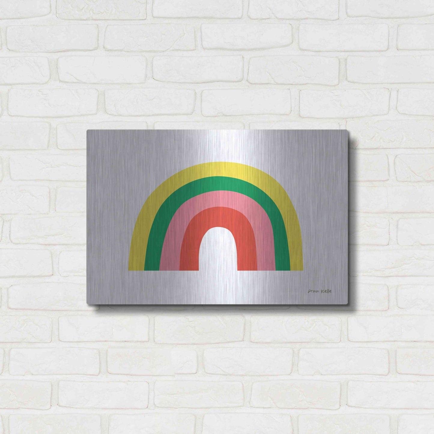 Luxe Metal Art 'Rainbow II' by Ann Kelle Designs, Metal Wall Art,24x16