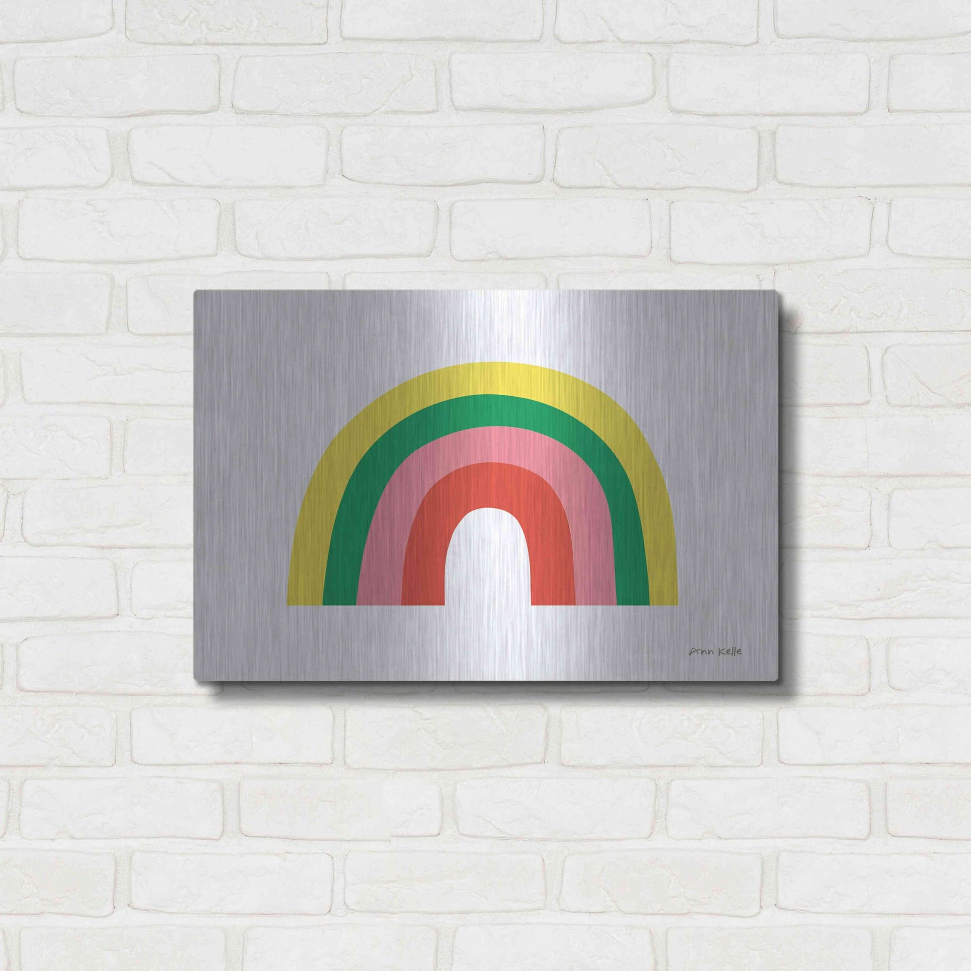 Luxe Metal Art 'Rainbow II' by Ann Kelle Designs, Metal Wall Art,24x16