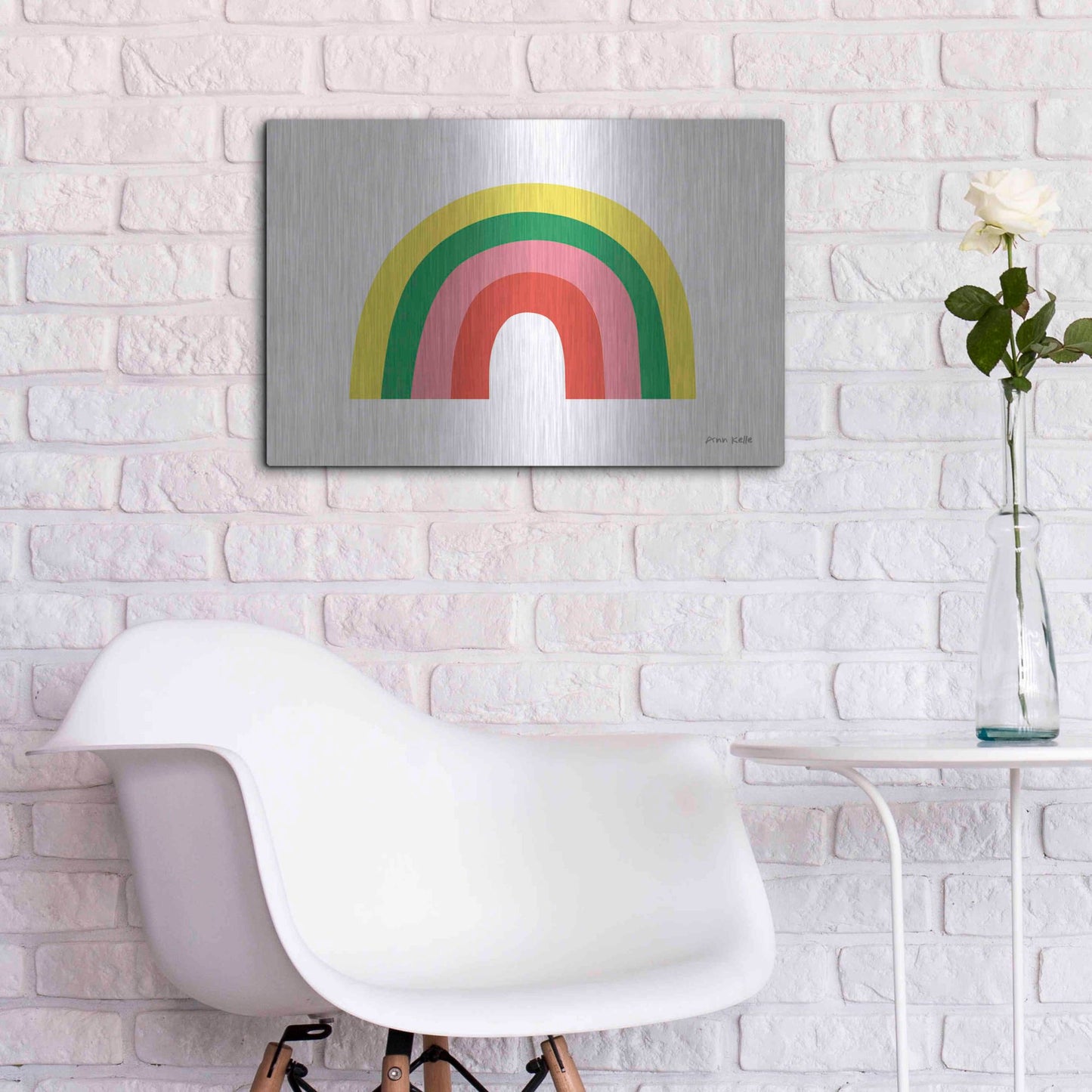 Luxe Metal Art 'Rainbow II' by Ann Kelle Designs, Metal Wall Art,24x16
