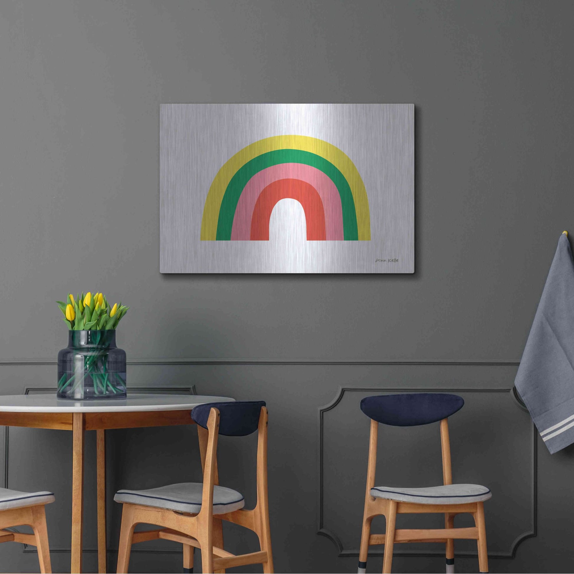Luxe Metal Art 'Rainbow II' by Ann Kelle Designs, Metal Wall Art,36x24