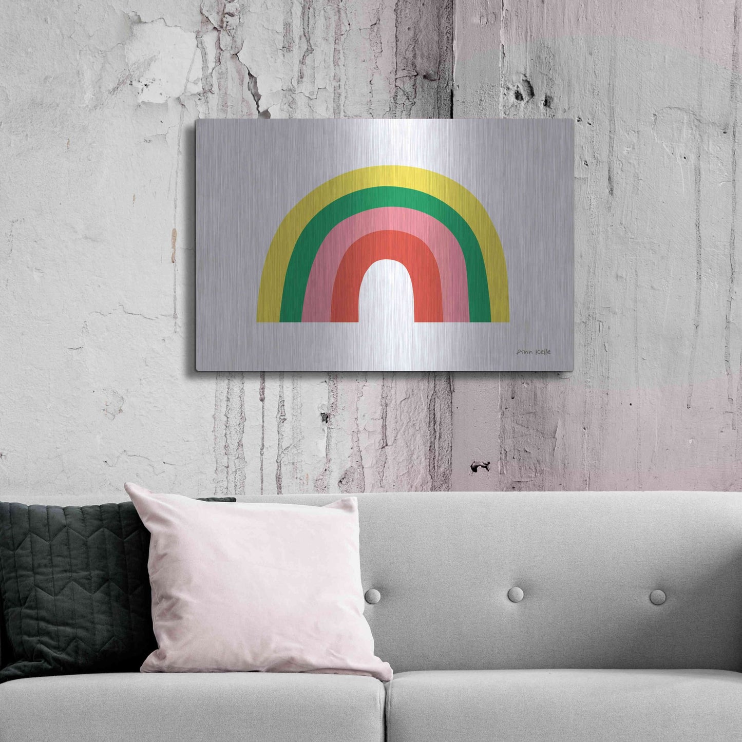 Luxe Metal Art 'Rainbow II' by Ann Kelle Designs, Metal Wall Art,36x24