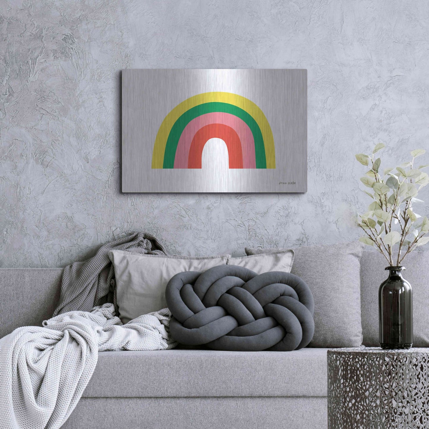 Luxe Metal Art 'Rainbow II' by Ann Kelle Designs, Metal Wall Art,36x24