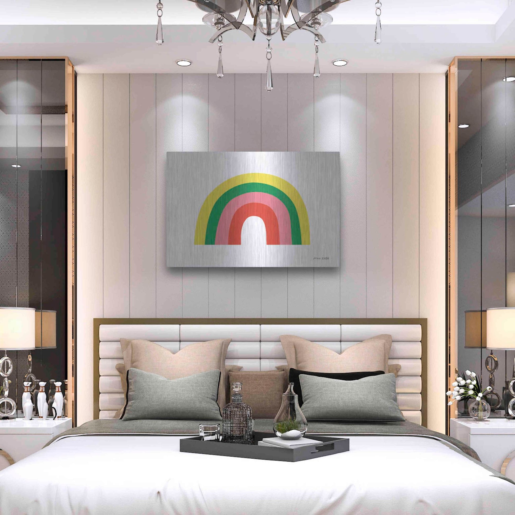 Luxe Metal Art 'Rainbow II' by Ann Kelle Designs, Metal Wall Art,36x24