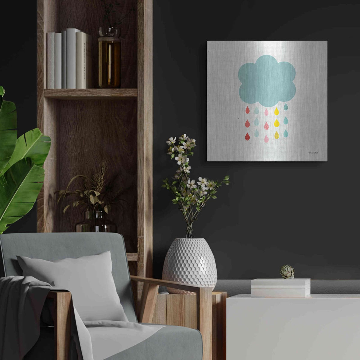 'Cloud I' by Ann Kelle – Metal Wall Art, 24x24 room view